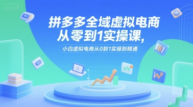 拼多多全域虚拟电商从零到1实操课，小白虚拟电商从0到1实操到精通-小鹏项目网