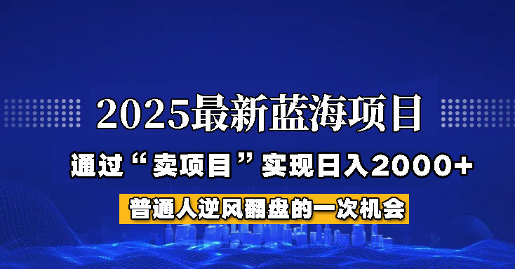2025年蓝海项目，如何通过“网创项目”日入2000+-小鹏项目网