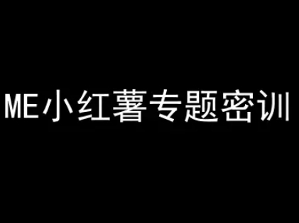 ME小红薯专题密训-小红书电商教程-小鹏项目网