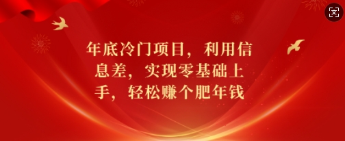 年底冷门项目，利用信息差，实现零基础上手，轻松赚个肥年钱【揭秘】-小鹏项目网