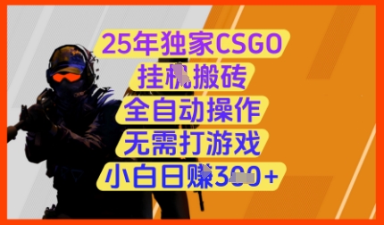 25年独家CSGO挂G搬砖，全自动操作，无需打游戏，小白日入3张+【揭秘】-小鹏项目网
