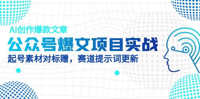 公众号爆文项目实战，AI创作爆款文章，起号素材对标赠(附赛道AI提示词-小鹏项目网