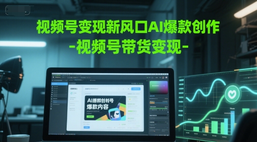 视频号变现新风口AI爆款创作-视频号带货变现-小鹏项目网