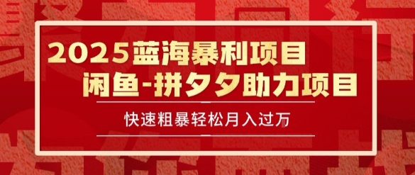 2025 最新闲鱼蓝海暴利项目 快速粗暴让你月入过1W不是梦，保姆级教程【揭秘】-小鹏项目网