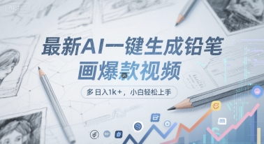 最新AI一键生成铅笔画爆款视频，多平台分发，日 入1k+，小白轻松上手【揭秘】-小鹏项目网