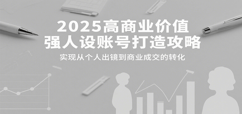 2025高商业价值强人设账号打造攻略，实现从个人出镜到商业成交的转化-小鹏项目网