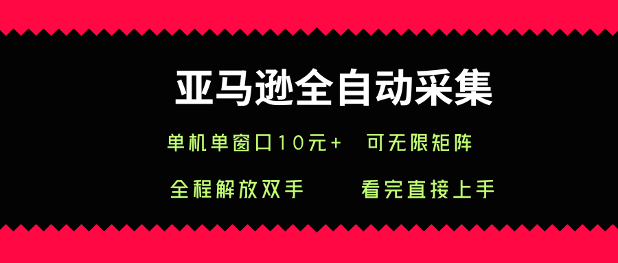 亚马逊全自动采集，单机单窗口一天10+，可无限矩阵去做【揭秘】-小鹏项目网