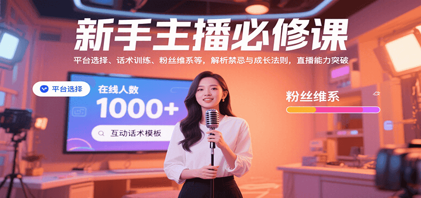 新手主播必修课：平台选择、话术训练、粉丝维系等，解析禁忌与成长法则，突破直播能力-小鹏项目网