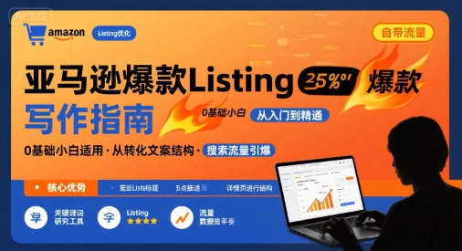 亚马逊爆款Listing写作方法，亚马逊0基础小白也能写爆款自带流量的Listing-小鹏项目网