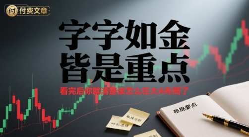 付费文章：字字如金 皆是重点， 看完后 你就清楚该怎么在大A布局了-小鹏项目网