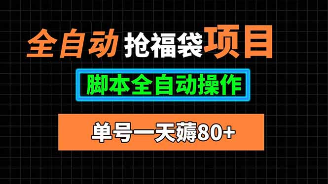 全自动抢福袋项目，单号一天80+脚本全自动操作-小鹏项目网