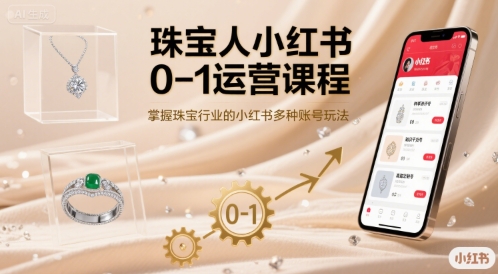 珠宝人小红书0-1运营课程，掌握珠宝行业的小红书多种账号玩法-小鹏项目网