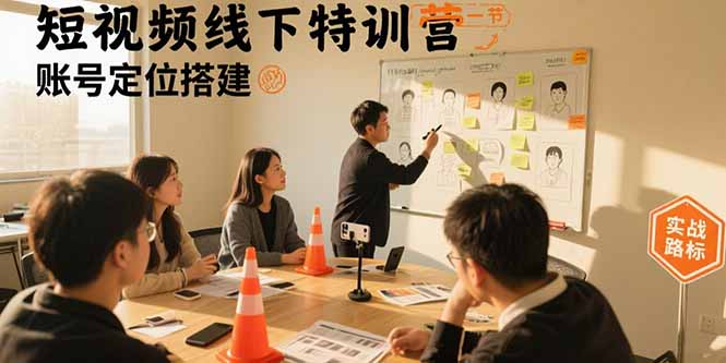 短视频线下特训营：账号定位搭建/口播号拍摄剪辑/直播间流量入口/变现实战-小鹏项目网