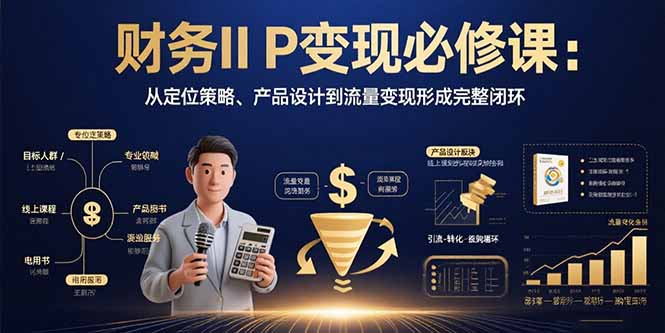 财务IP变现必修课：从定位策略、产品设计到流量变现形成完整闭环-小鹏项目网