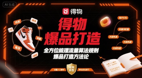 得物爆品打造，全方位梳理得物流量算法规则爆品打造规则-小鹏项目网