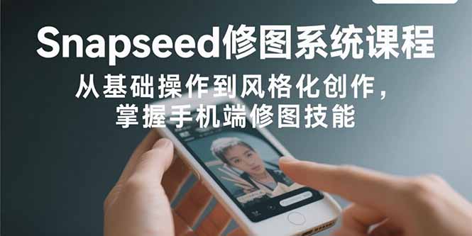 Snapseed修图系统课程：从基础操作到风格化创作，掌握手机端修图技能-小鹏项目网
