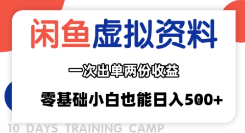 闲鱼虚拟资料新变现玩法，信息差项目，一次出单两份收益，无需囤货，可批量矩阵，零基础小白也能日入多张-小鹏项目网