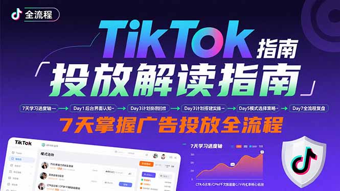 TikTok投放解读指南：后台操作/计划建立/模式选择，7天掌握广告投放全流程-小鹏项目网