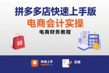 拼多多店快速上手版电商会计实操-电商财务教程-小鹏项目网