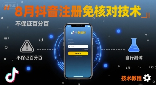 8月抖音注册免核对技术，不保证百分百，自测-小鹏项目网