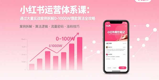 小红书运营体系课：通过大量实战案例拆解0-1000W爆款算法全攻略-小鹏项目网