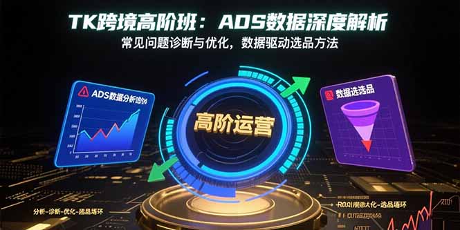 TK跨境高阶班：ADS数据深度解析，常见问题诊断与优化，数据驱动选品方法-小鹏项目网