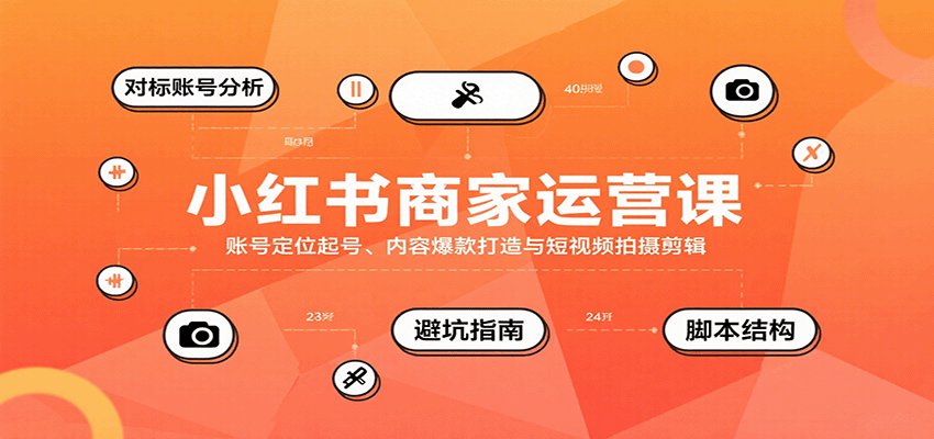 小红书商家运营课，账号定位起号、内容爆款打造与短视频拍摄剪辑-小鹏项目网
