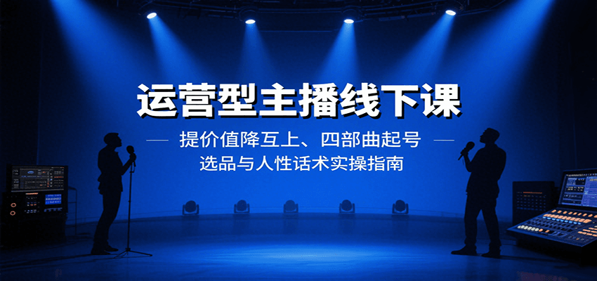 运营型主播线下课：提价值降互上、四部曲起号、选品与人性话术实操指南-小鹏项目网