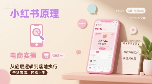 小红书原理以及详细实操流程，小红书电商教程-小鹏项目网