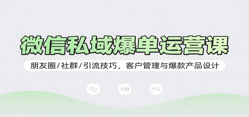 微信私域爆单运营课：朋友圈/社群/引流技巧，客户管理与爆款产品设计-小鹏项目网