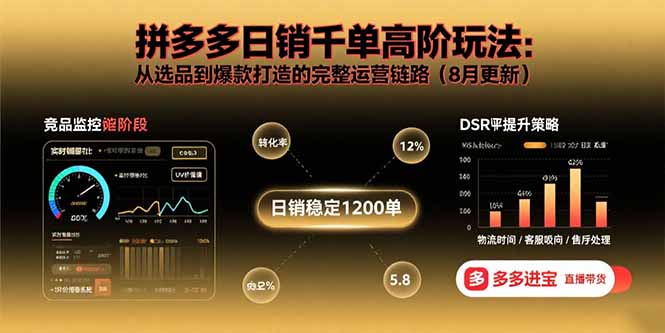 拼多多日销千单高阶玩法：从选品到爆款打造的完整运营链路(8月更新-小鹏项目网
