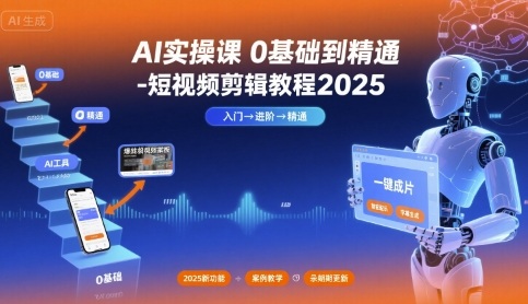 AI实操课0基础到精通-短视频剪辑教程2025-小鹏项目网