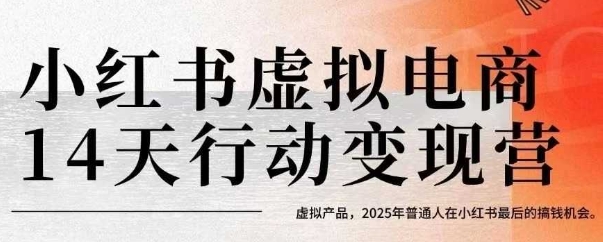 小红书虚拟电商14天变现训练营，虚拟产品，2025年普通人在小红书最后的搞钱机会(更新)-小鹏项目网