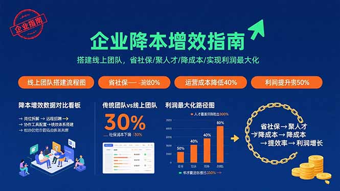企业降本增效指南：搭建线上团队，省社保/聚人才/降成本/实现利润最大化-小鹏项目网