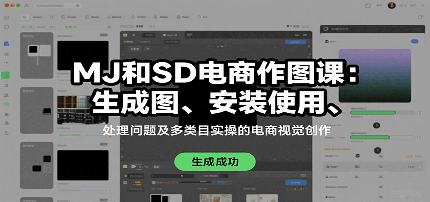 MJ和SD电商作图课：生成图、安装使用、处理问题及多类目实操的电商视觉创作-小鹏项目网