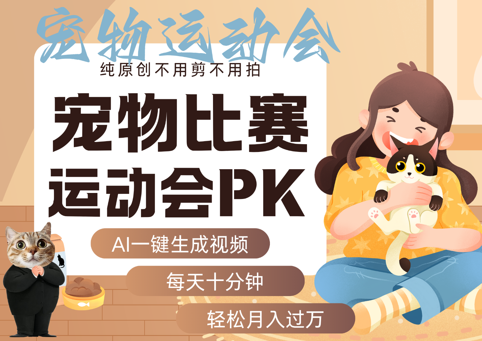 AI萌宠运动员跳水 射击 篮球 足球比赛 每天十分钟 附详细提示词文案库 代替做…-小鹏项目网