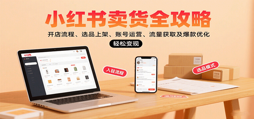 小红书卖货全攻略：开店流程、选品上架、账号运营、流量获取及爆款优化，轻松变现-小鹏项目网