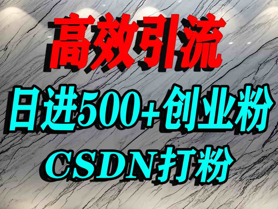 怎么打创业粉？CSDN又一个你不知道的打粉引流神秘平台，单人日引500+精准流量-小鹏项目网