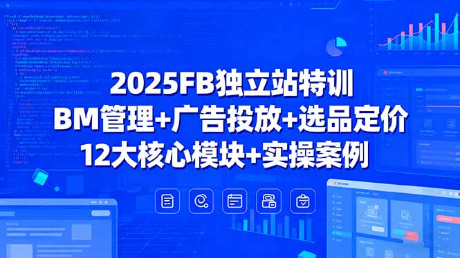 2025FB独立站特训，BM管理+广告投放+选品定价，12大核心模块+实操案例-小鹏项目网