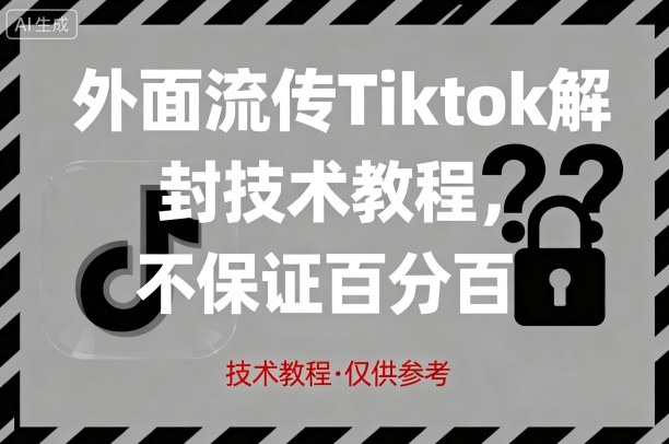 外面流传Tiktok解封技术教程，不保证百分百，具体自测-小鹏项目网