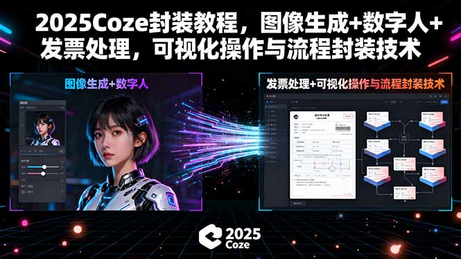 2025Coze封装教程，图像生成+数字人+发票处理，可视化操作与流程封装技术-小鹏项目网