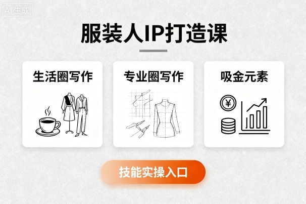 服装人IP打造课，文案创富+生活圈写作+专业圈写作+服装人专属+吸金元素+技能实操-小鹏项目网