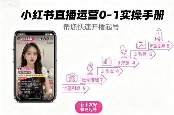 小红书直播运营0-1实操手册，帮您快速开播起号-小鹏项目网