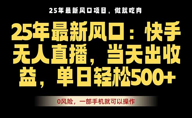 25年最新无人直播玩法，当天秒出单，一部手机就可操作-小鹏项目网