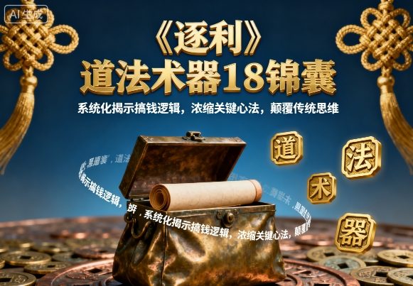 《逐利》道法术器18锦囊，系统化揭示搞钱逻辑，浓缩关键心法，颠覆传统思维-小鹏项目网