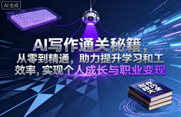 AI写作通关秘籍，从零到精通，助力提升学习和工作效率，实现个人成长与职业变现-小鹏项目网