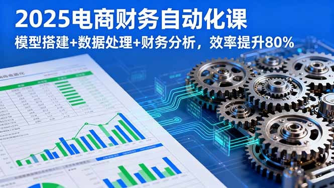 2025电商财务自动化课，模型搭建+数据处理+财务分析，效率提升80%-小鹏项目网