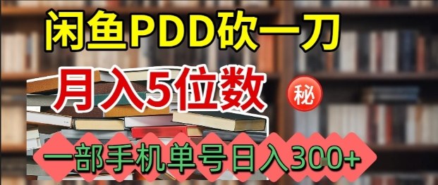 闲鱼PDD砍一刀，一部手机就可以操作，单号日入3张-小鹏项目网