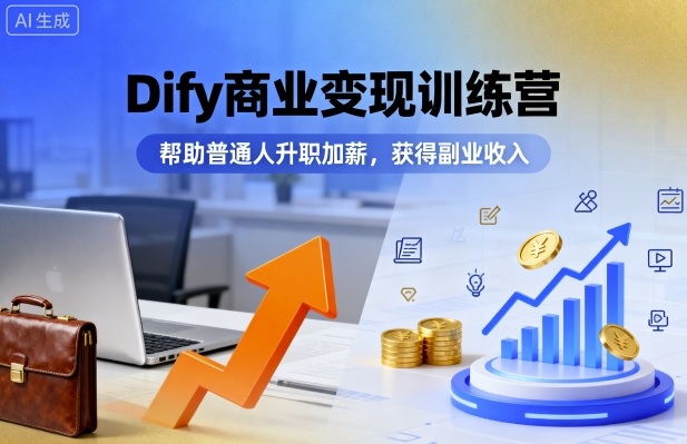 Dify商业变现训练营，帮助普通人升职加薪，获得副业收入-小鹏项目网