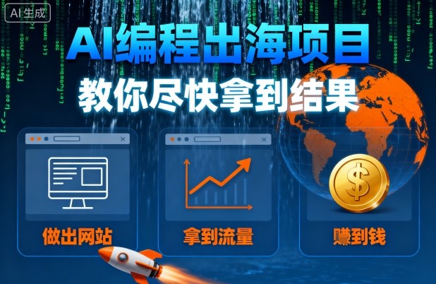 AI编程出海项目，教你尽快拿到结果-做出网站、拿到流量、賺到钱-小鹏项目网